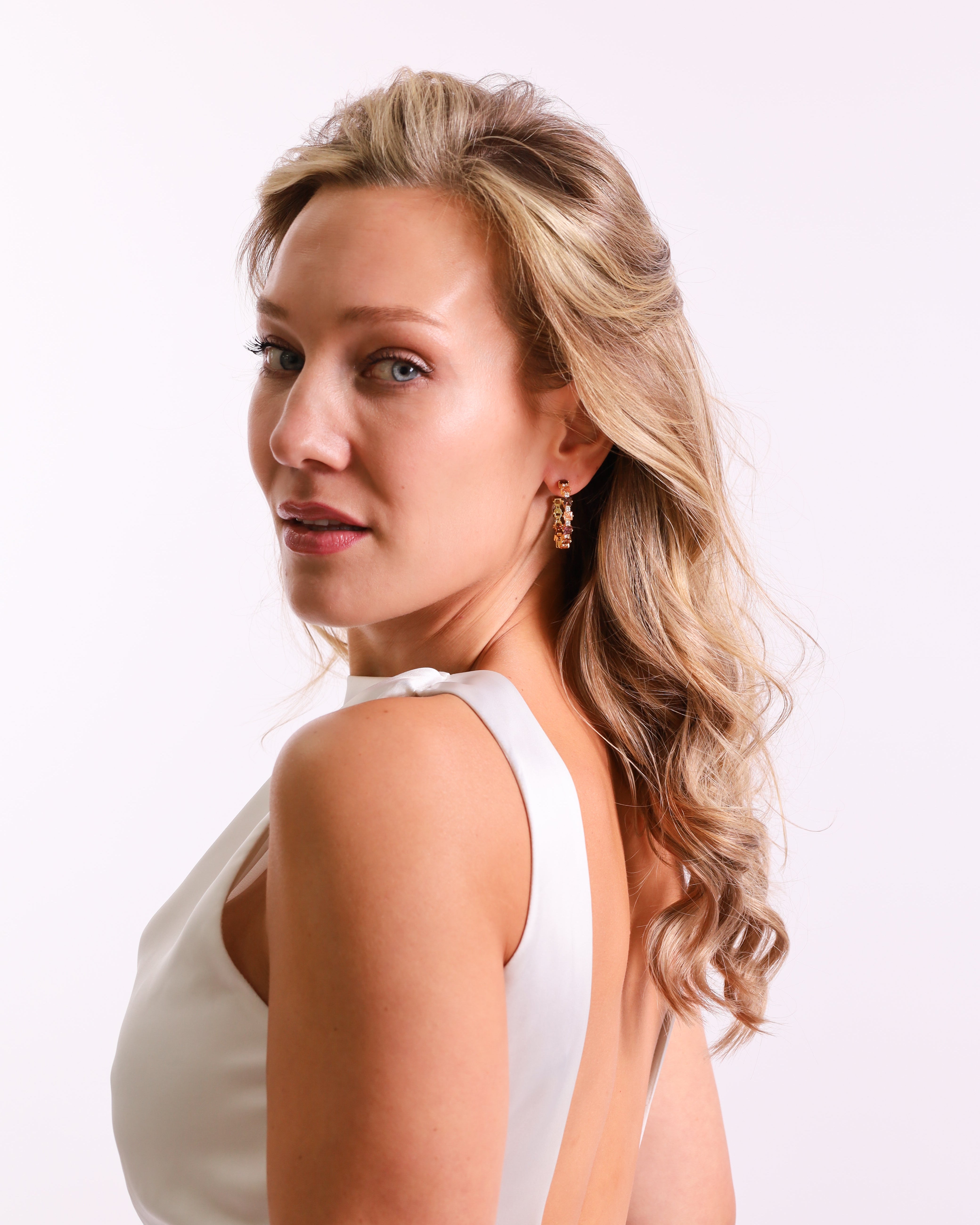 The Ophelia Hoops - 18K gold plated earrings in gold by Sol & Raya