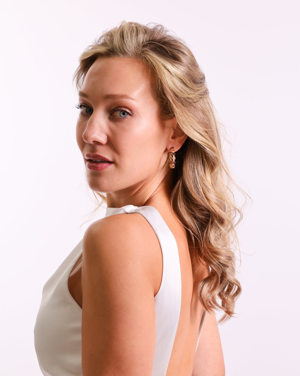 The Ophelia Hoops - 18K gold plated earrings in gold by Sol & Raya