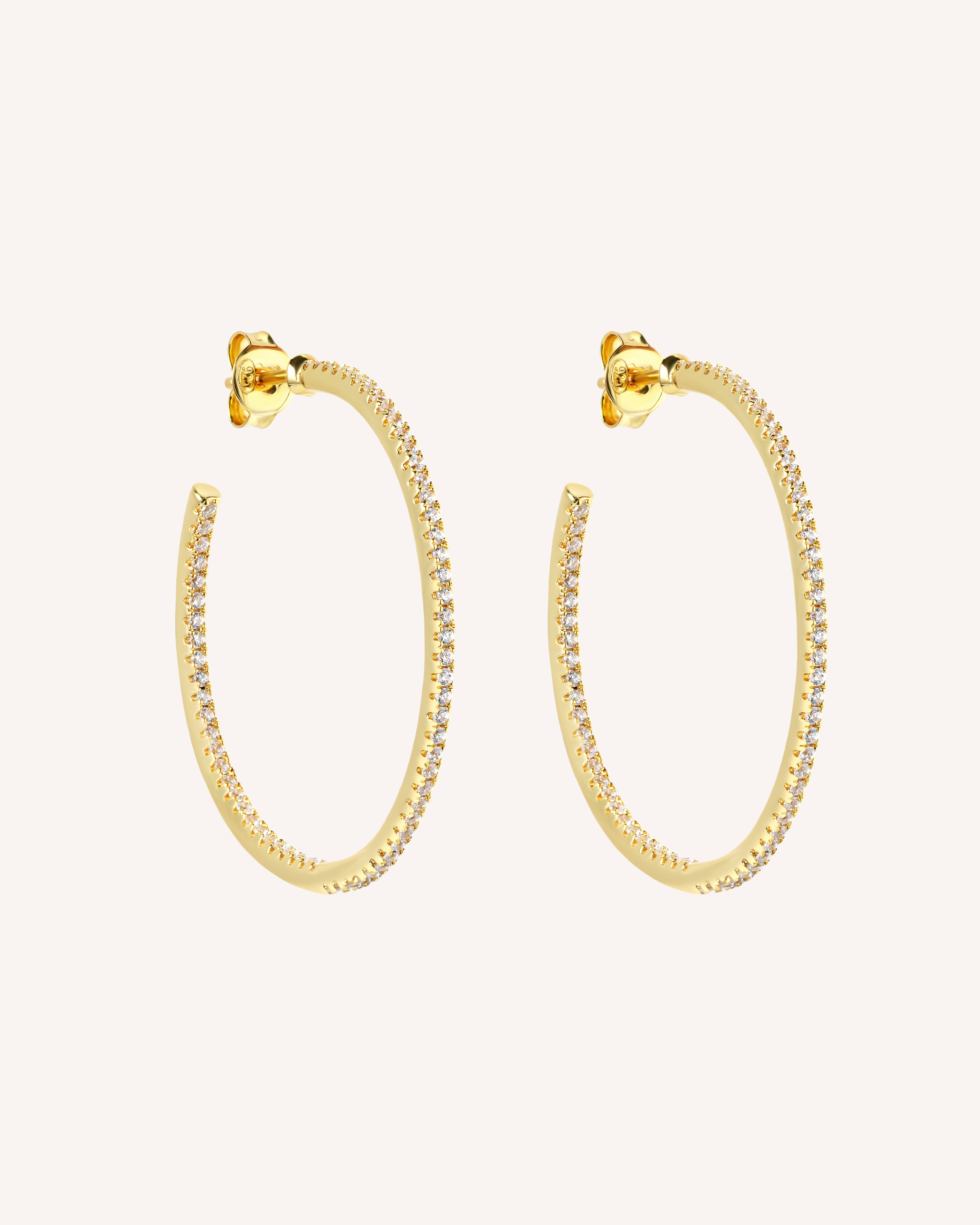 The Cassie Hoops - 18K Gold Plated in gold by Sol & Raya