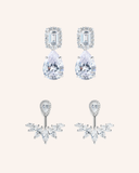 The Elegant Duo Earrings in Sterling Silver by Sol & Raya