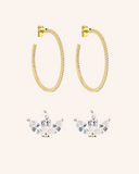 The Minimalist Set - 18K gold plated earrings in gold by Sol & Raya