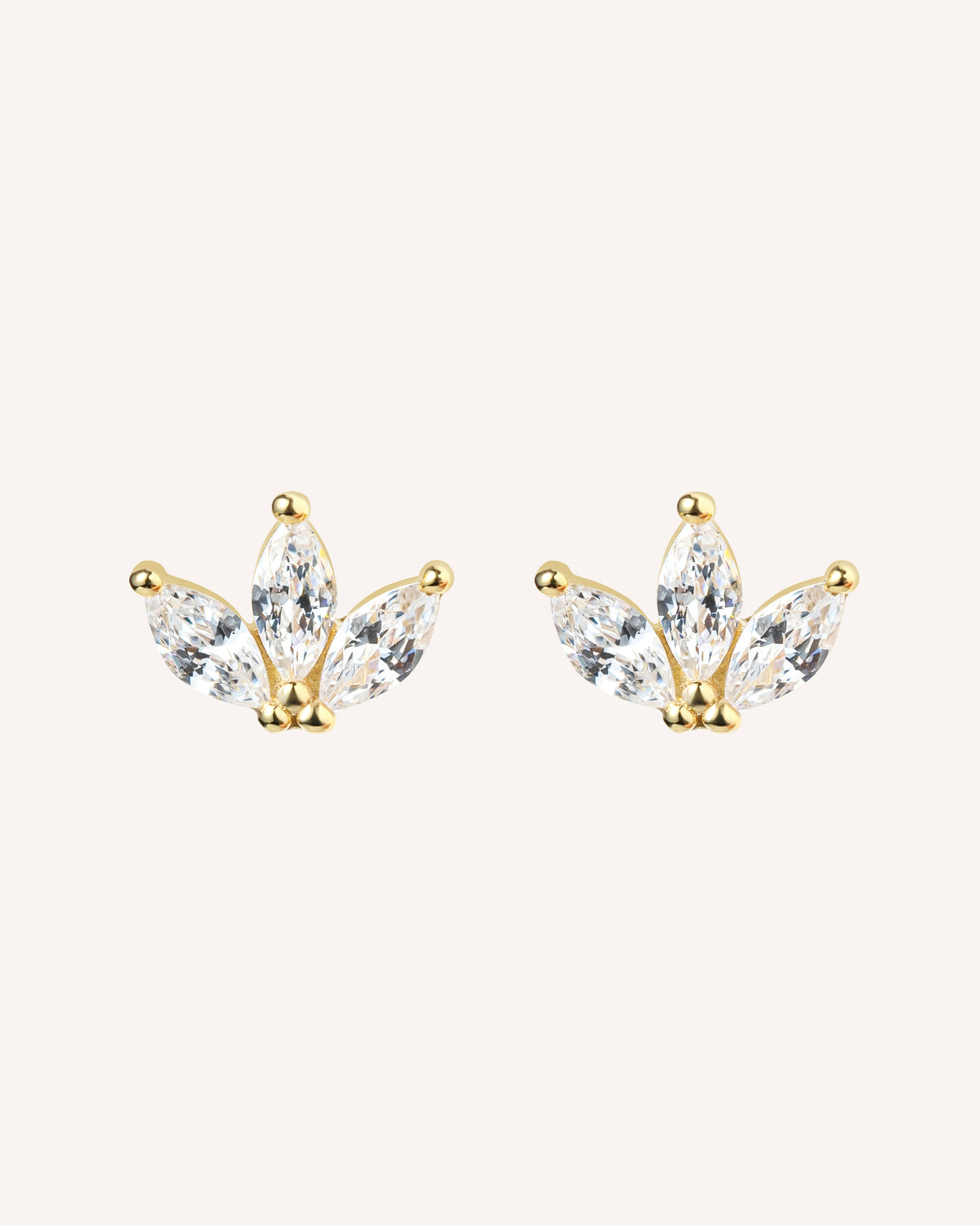 The Petite Fleur Earrings - 925 Sterling Silver, 18K Gold Plated