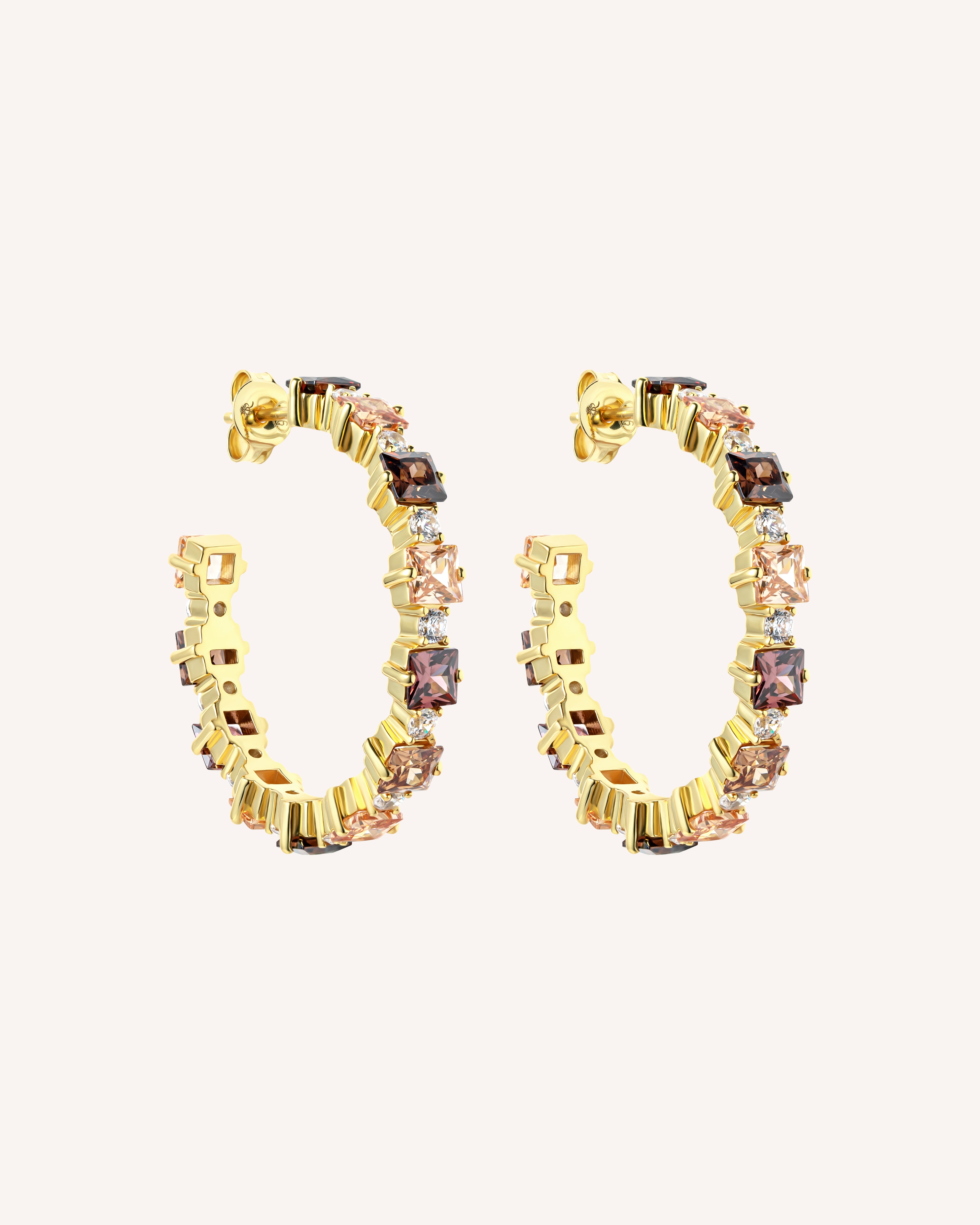 The Ophelia Hoops - 18K gold plated earrings in gold by Sol & Raya